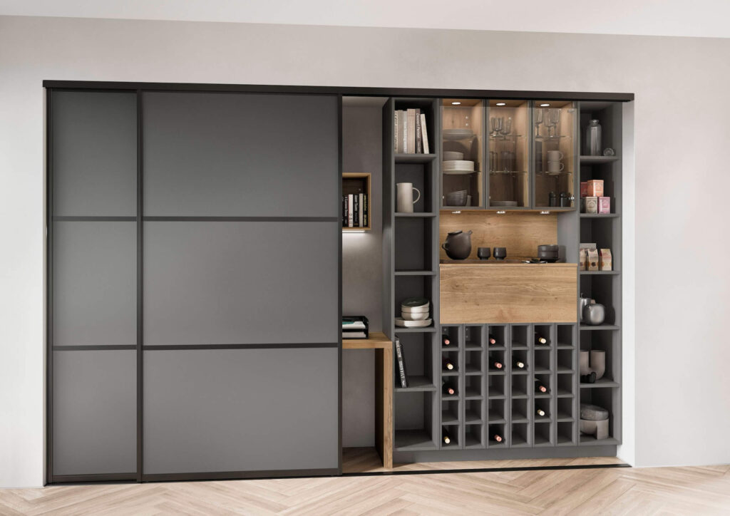 Effective Storage With Built-In Pantry and Appliance Garage